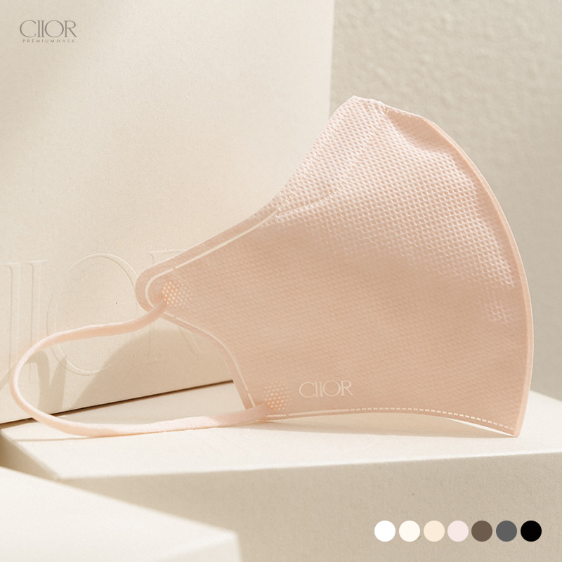 (피치핑크 25매입) Ciior 씨오르 KF94 브이핏 새부리형마스크 패션 컬러 귀편한마스크